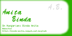 anita binda business card